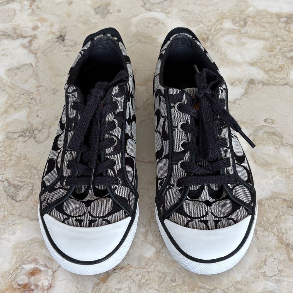Coach Barrett Signature C Jacquard & Leather Sneakers - size 9B - Picture 4 of 12